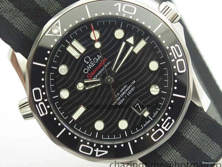 0324 2018 Seamaster Diver 300M VSF Best Edition Black Ceramic Dial on Black Gray Nato Strap A Unique 8057